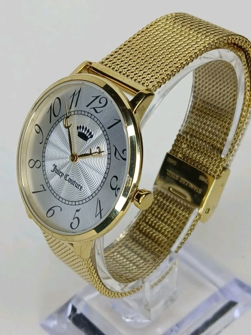 Juicy Couture Gold Tone Mesh Band Womens Quartz Watch JC.113.3.34.0895